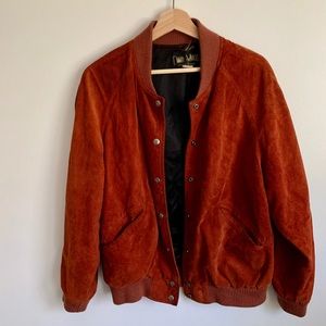 VINTAGE suede burnt orange bomber